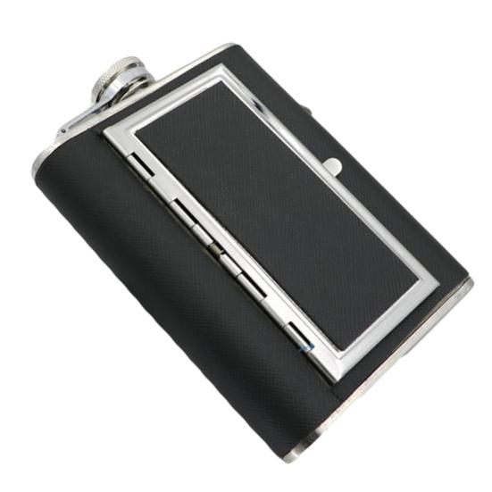 Cigarette Case 5/6oz Stainless Steel Hip Flask Wine Liquor Alcohol Drinkware