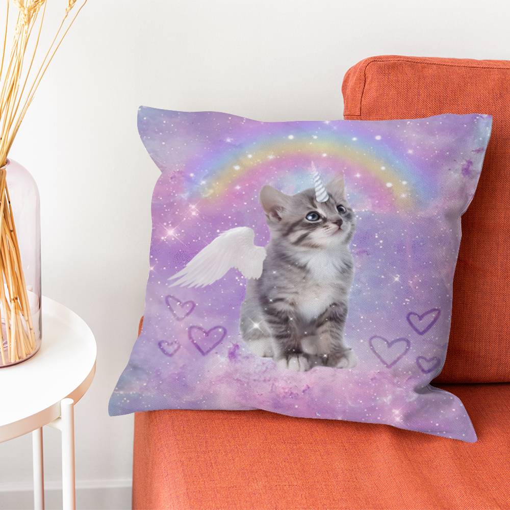 Kitty Y2K Cat Pillow Case Plush Fabric Soft Pillowcase Double Sided Print Cushion Cover Household Gifts