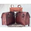 Set mit 3 Satteltaschen, Motorrad, braunes Vintage-Leder, Seitentasche, Packtaschen