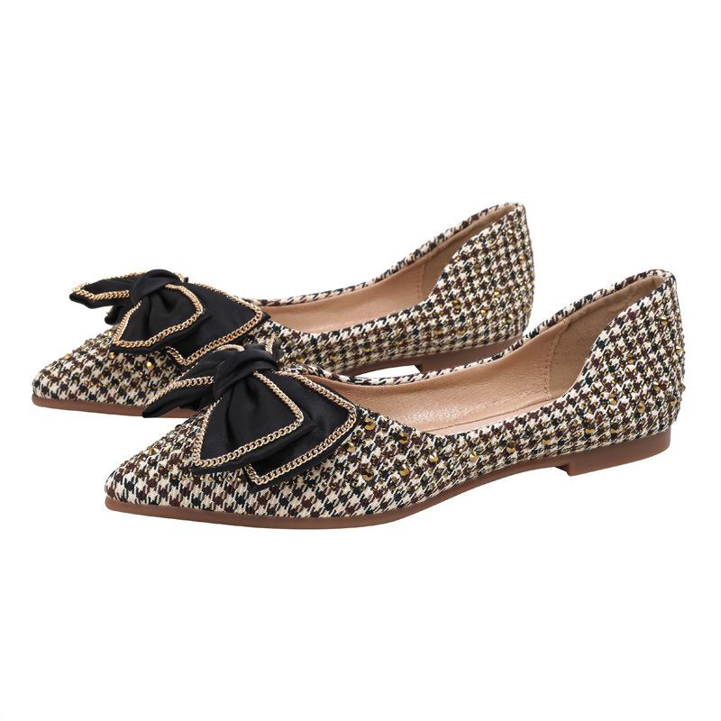 Lässige Ballerinas für Damen, spitze, geschlossene Zehenpartie, flache Schlupfschuhe mit Schleife für Damen, bequeme Ballerinas für die Arbeit, elegante Ballerinas für Hochzeiten und Partys