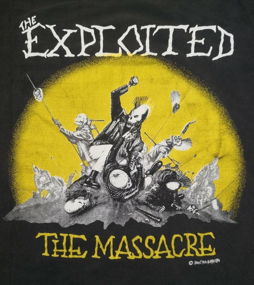 Винтажная футболка The Massacre THE EXPLOITED Классическая черная Унисекс S-4XL Унисекс футболка XXL