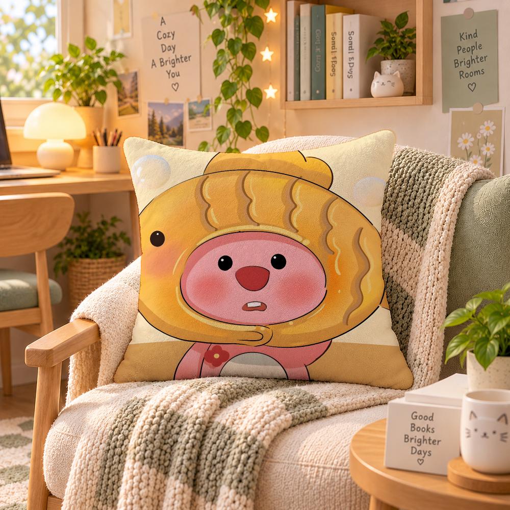 Character Loopy Kawaii Meme Cushion Cover Personalized Soft Plush Pillow Living Room Home Sofa Bedroom Office Car Cushion