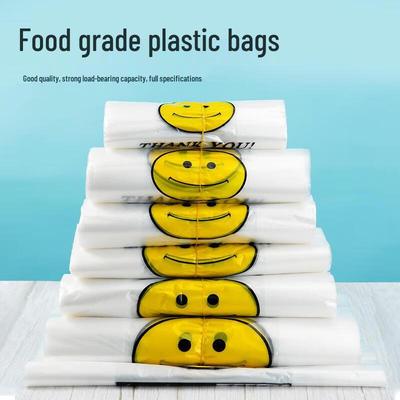 Smile Face Transparent Vest-Style Plastic Bags, 100 Count