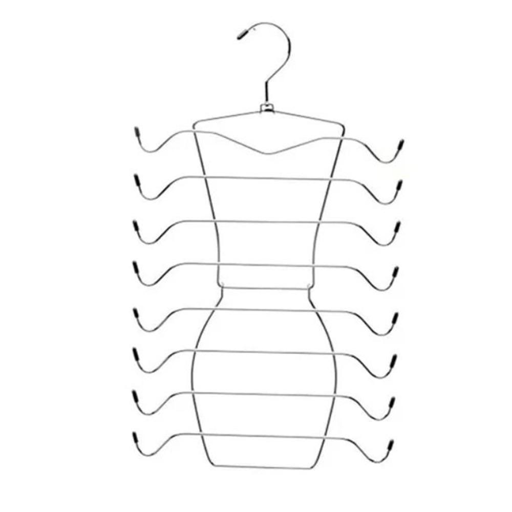 

8 Tier Underwear Hanger Metal Closet Organizers Thick Bra Tank Top Hangers Camisoles Black Rubber