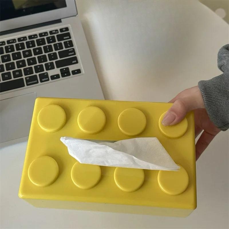 Building Block Tissue Box High Appearance Level Multi-functional Home Napkin Storage Box Living Room Coffee Table Storage Box