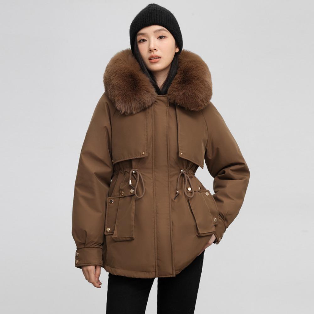 Winter new Korean version down cotton clothes thickened and velvet large size warm jacket