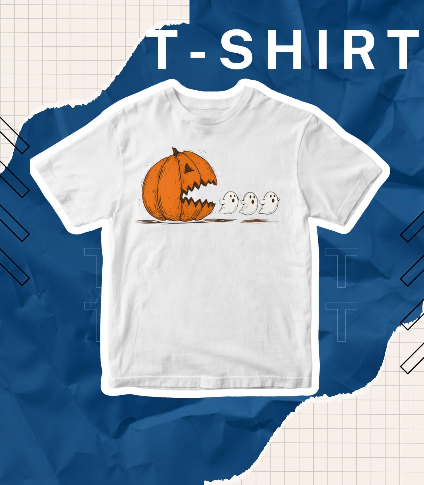 Funny Halloween Pumpkin Ghosts T Shirt Mens Womens Tees Top Scary Spooky Graphic Hallo. S