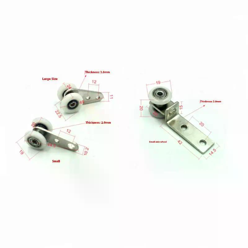 2Pcs Curtain & Sliding Door Track Pulleys - Hanging Pulley Block Hardware for Curtain Rails Sliding Door Cabinets Windows