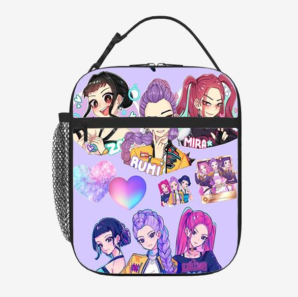 Elementary School Student Card Kpop Demon Hunter Thermal Insulation Bag Portable Outdoor Picnic Bag Children'S Lunch Box Bag Lunch Bag