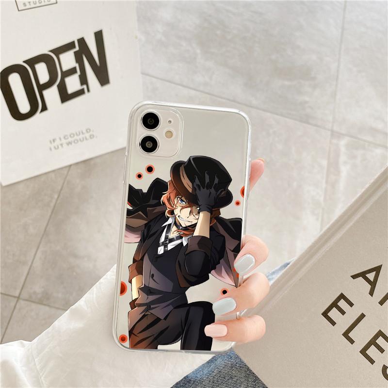 

Чехол для телефона Japan Bungo Stray Dogs для iPhone 7 13 12 Mini 8 5 6 6S Plus SE 2020 SE3 2022 11 Pro X XR XS Max, прозрачный чехол 6Plus and 6sPlus