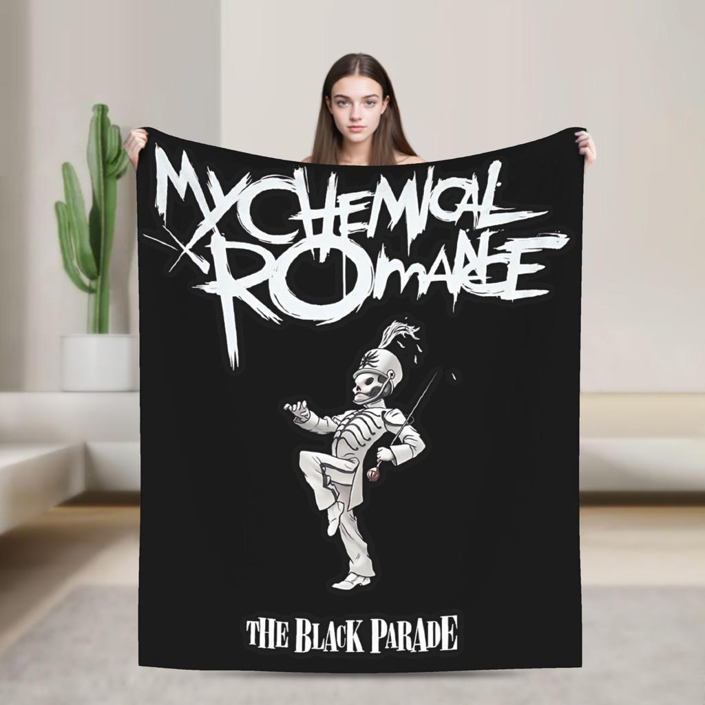 My Chemical Romance Soft Warm Blankets  Decorative Plush Throw Blanket Funny Couch Chair Flannel Bedspread Sofa Bed Cover