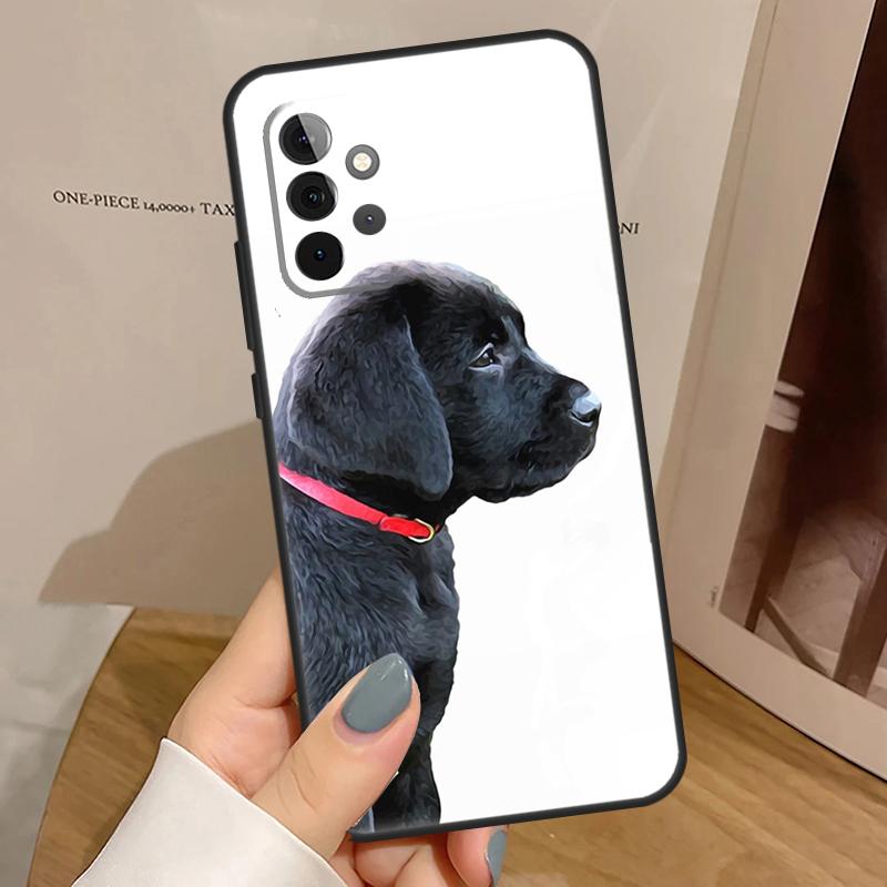 Black Labrador Dog Case For Samsung Galaxy A55 A35 A15 A54 A34 A14 A33 A53 A13 A23 A17 A06 A16 A56 A36 A32 A52