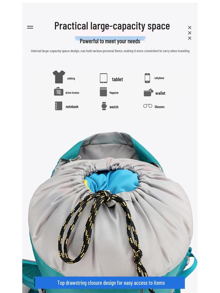 Water-Resistant Multifunctional Hiking & Camping Backpack