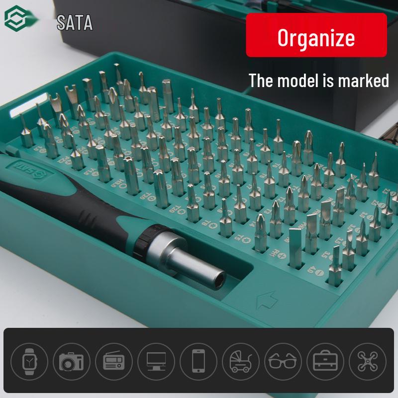 SATA Multi-Function Ratchet Screwdriver Set for Phone Repair - Phillips, Hex, Special Shapes