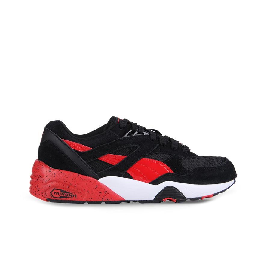 Puma R698 Block Divatos Alkalmi Alacsony Szárú Életmód Cipő Unisex Sneakerek Fekete Piros 360030-02