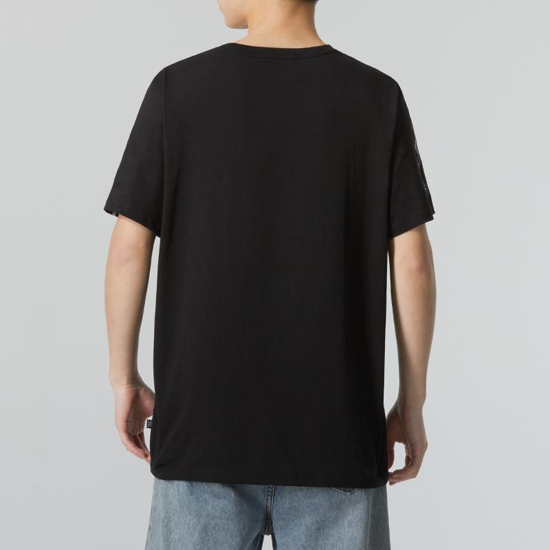 Puma Loose Fit Brand Logo Printed American Vintage Crew Neck Short Sleeve T-Shirt Men Tops Black 670931-01