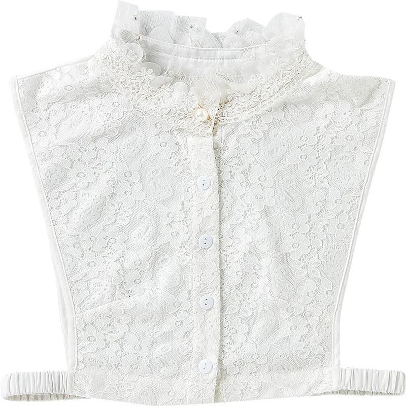 Women Chiffon Shirt Fake Collar Ladies Stand Ruffle Sweater Blouse False Collar Female Cotton Removable Detachable Collars