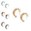 Glass Vibrant Gem Stud Earrings With Modern Geometric Shapes For Daily Wear