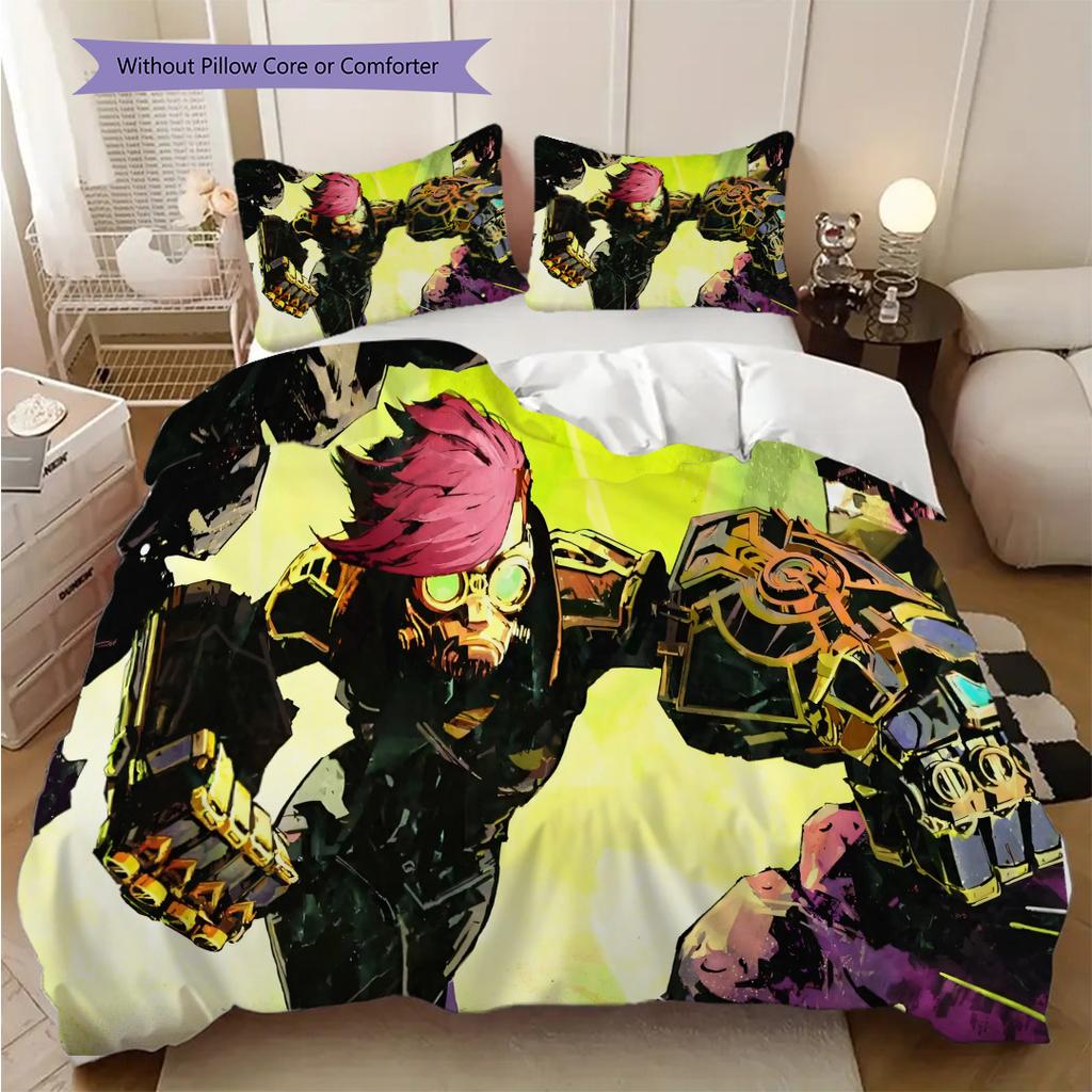Fantasy Warriors Unite Three-piece set (1 * duvet cover + 2 * pillowcase, without core) 2D Flat Bedding set Duvet cover and pillowcase