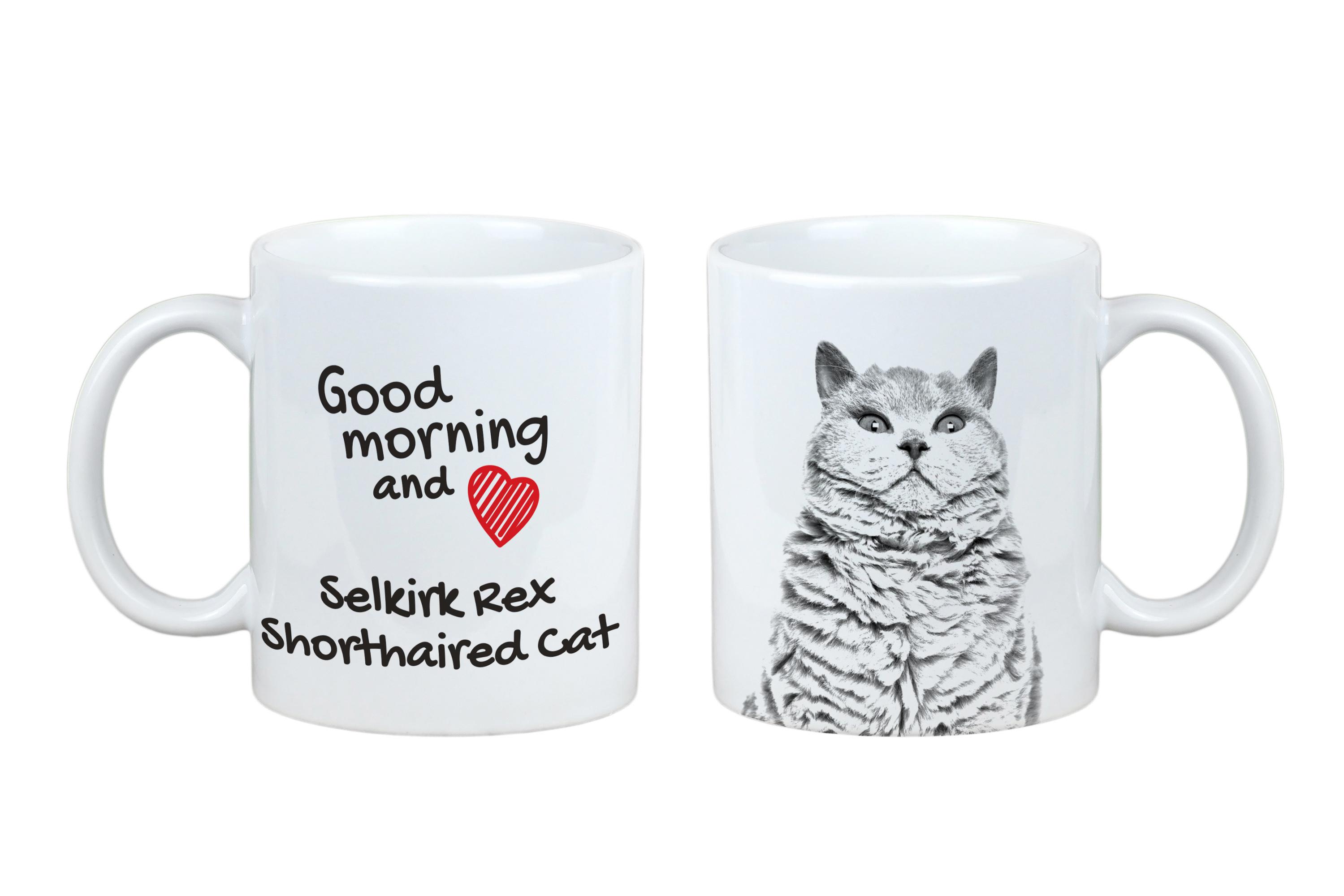 

Selkirk Rex - cat mug, personalized mug with print, classic gift for everyone from the Art-Dog brand білий