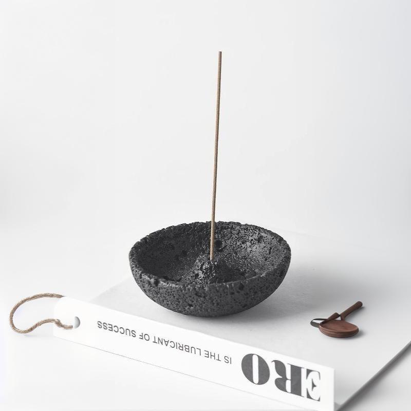 Rustic Stone-Textured Incense Holder Rustic Minimalist Decor Aroma Burner Stand For Home Decor, Desk, Living Room & Gift