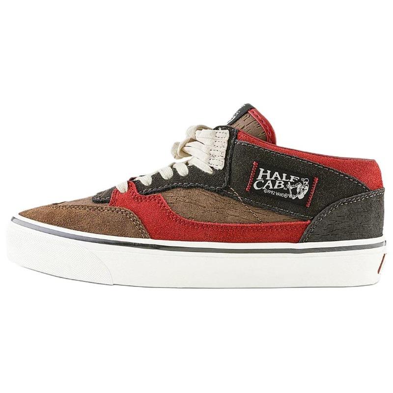 Vans x Bolin Half Cab LX Year of the Horse Unisex Mid Top Sneakers Brown Red Black VN000EJ0HRZ 36