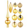 19x Bombki Choinkowe Świąteczne Nietłukące Złote Zestaw Bombek Na Choinkę