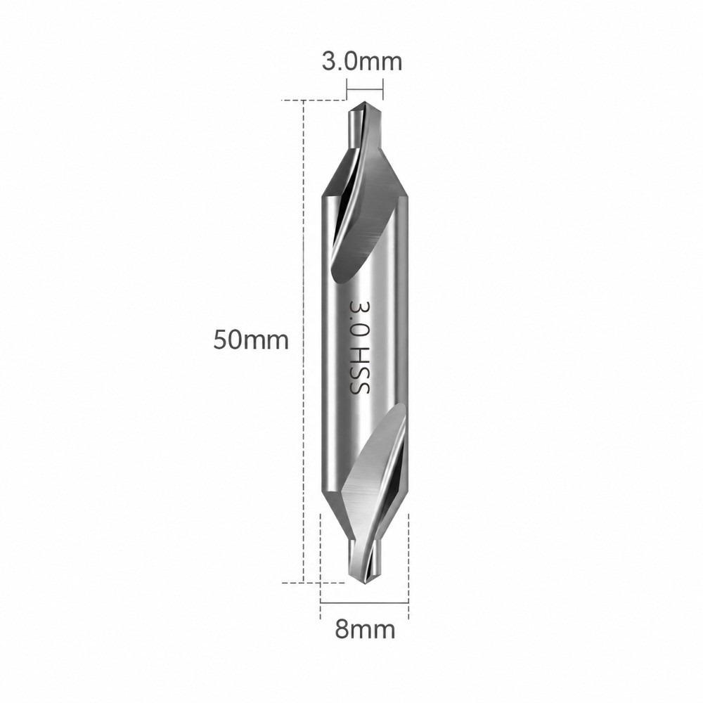 New HSS Material Center Drill Bit 1/1.5/2/2.5/3/3.15/4/5/6/8mm 60 Degree Angle Core Drill Bit Countersink Bit CNC Processing