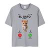 El Gato Is Calling Meme Sad Crying Cat Munchkin Kitty Meme Print T-shirt Hot Sale Fashion Oversized T-shirts Unisex Streetwear