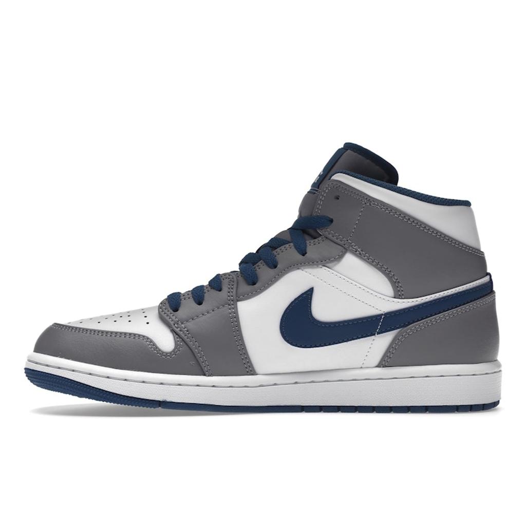 Air Jordan 1 Mid Cement True Blue Men Sneakers Grey Cement-Grey White DQ8426-014
