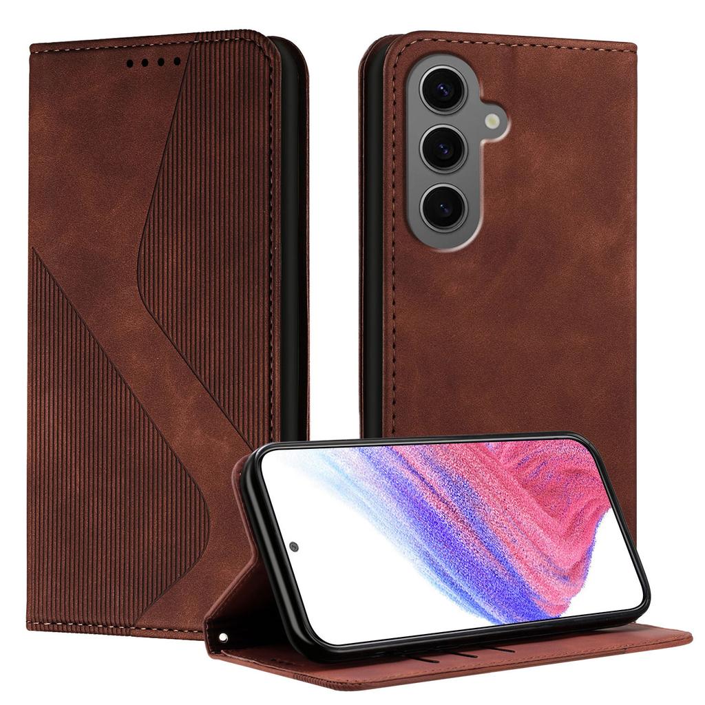 Applicable to Samsung S25 leather case A56 skin matte insert card wallet strong magnetic bracket protective case Hot 40i
