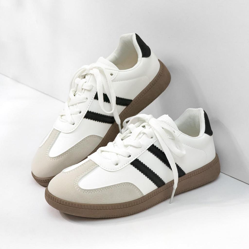 Weiß und 3cm Synthetisches PU Schwarz und Größen Lässiger Japanischer Schuh [AAA+] Damen-Sneaker, Stilvoll, Schwarz, Leicht, Niedrig geschnitten, Schnürschuh, Absatz,