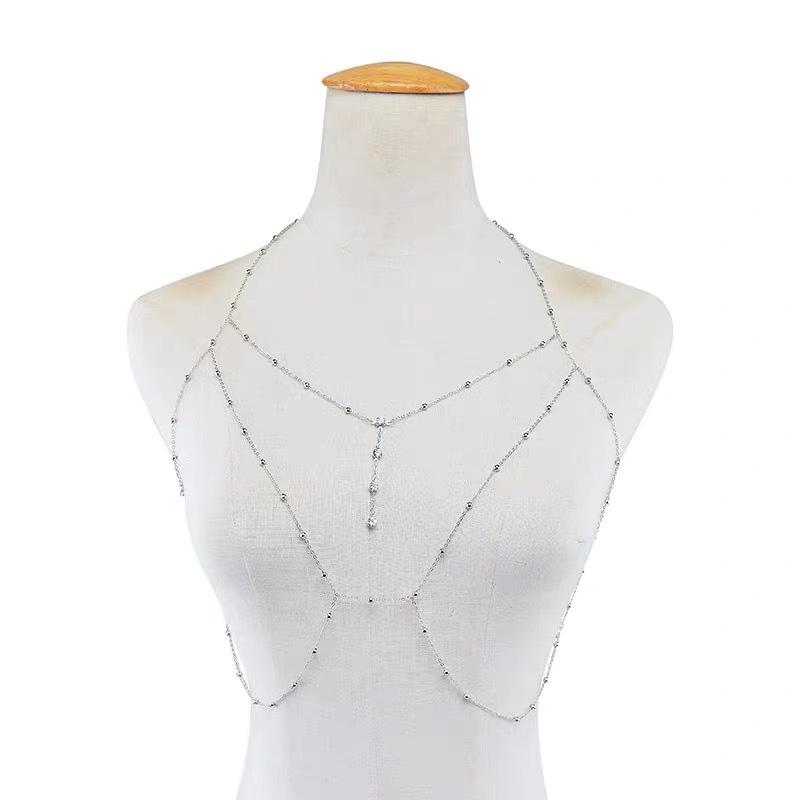 European & American Fashion Sparkling Diamond Bikini Body Chain - Sexy Jewelry for Women’s Beach Photos