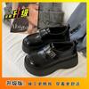 Stylish simple retro small muffin platform loafer shoes 2025 summer new versatile women's small leather shoes