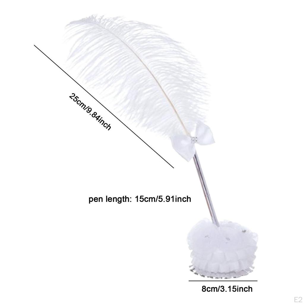 Bryllup Skrivepenn Kulepenn Retro Design Fjær Elegant Hvit Gave til Skolen