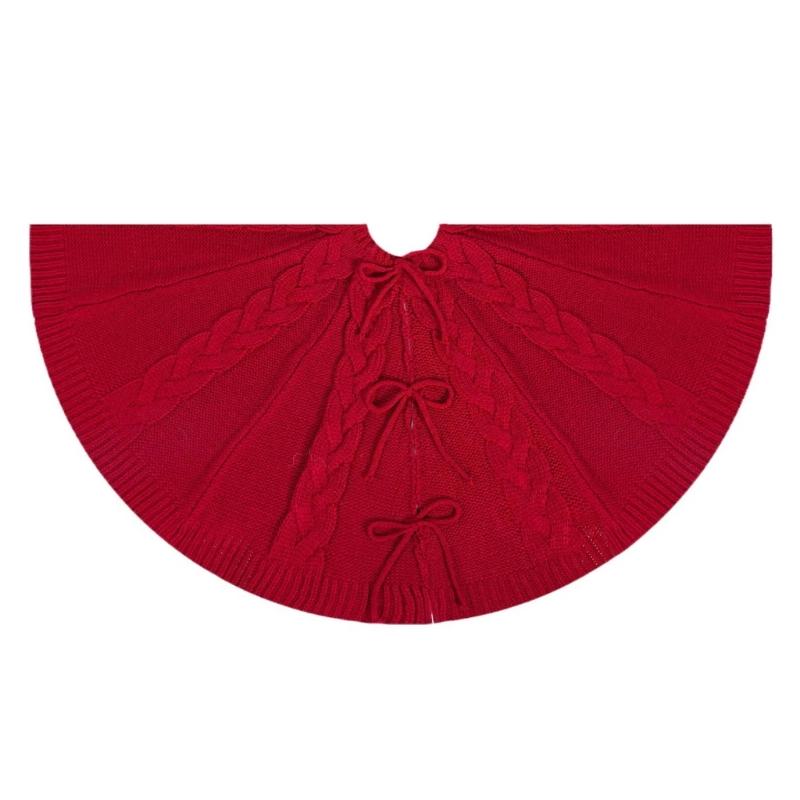 

Круглая юбка для рождественской елки, декоративный коврик, элегантное вязаное праздничное основание для елки, стильное праздничное украшение для дома 1