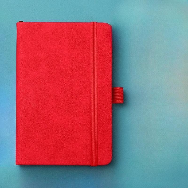Creative Mini Pocket Notebook A6 Size Leather Cover Study Manual with Elastic Strap Liner Pages Office Supplies