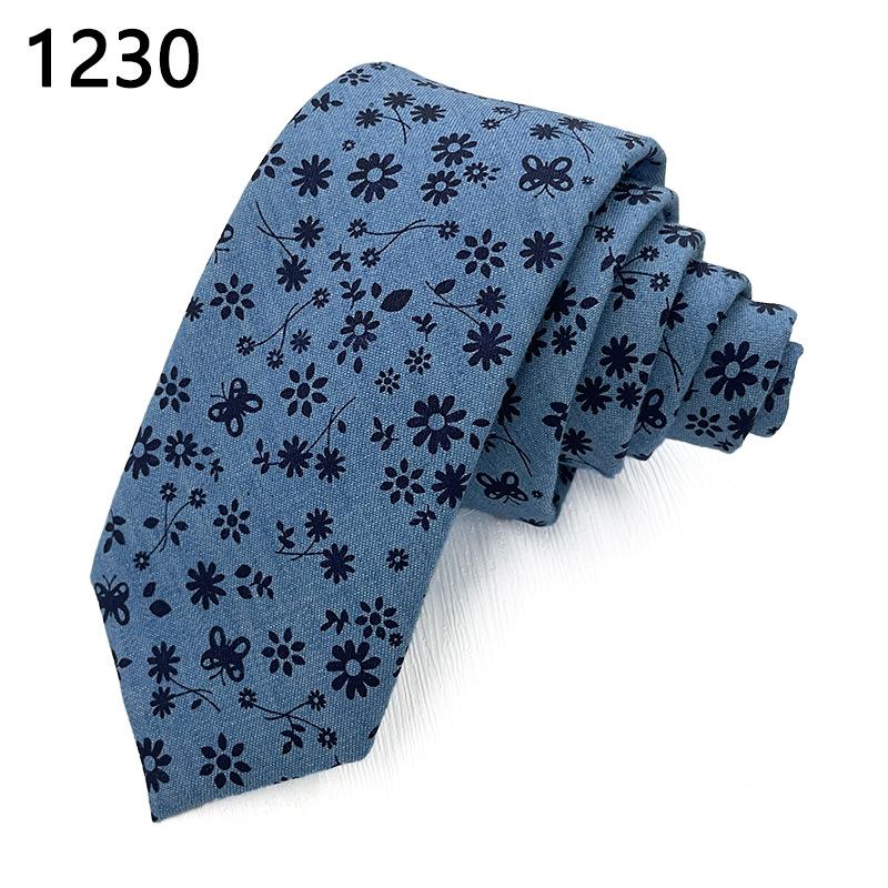Cotton Printed Plain Men'S Tie Wedding Hand-Made Flower 6Cm Floral Tie