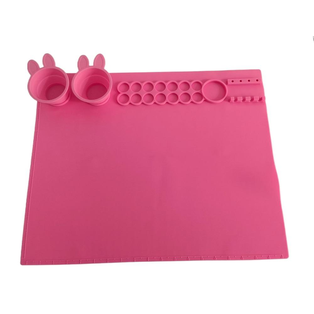 

Моющийся художественный силиконовый коврик для рукоделия, коврик для рисования граффити, силиконовый коврик для рисования, для детей розовый
