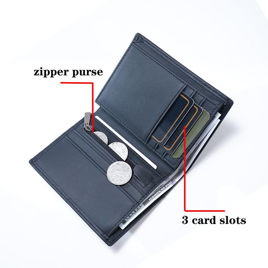 Men's Wallet Coin Purse RFID anti-theft Wallet Genuine Leather Wallets Short Male Purse Card Holder Wallet For men and women