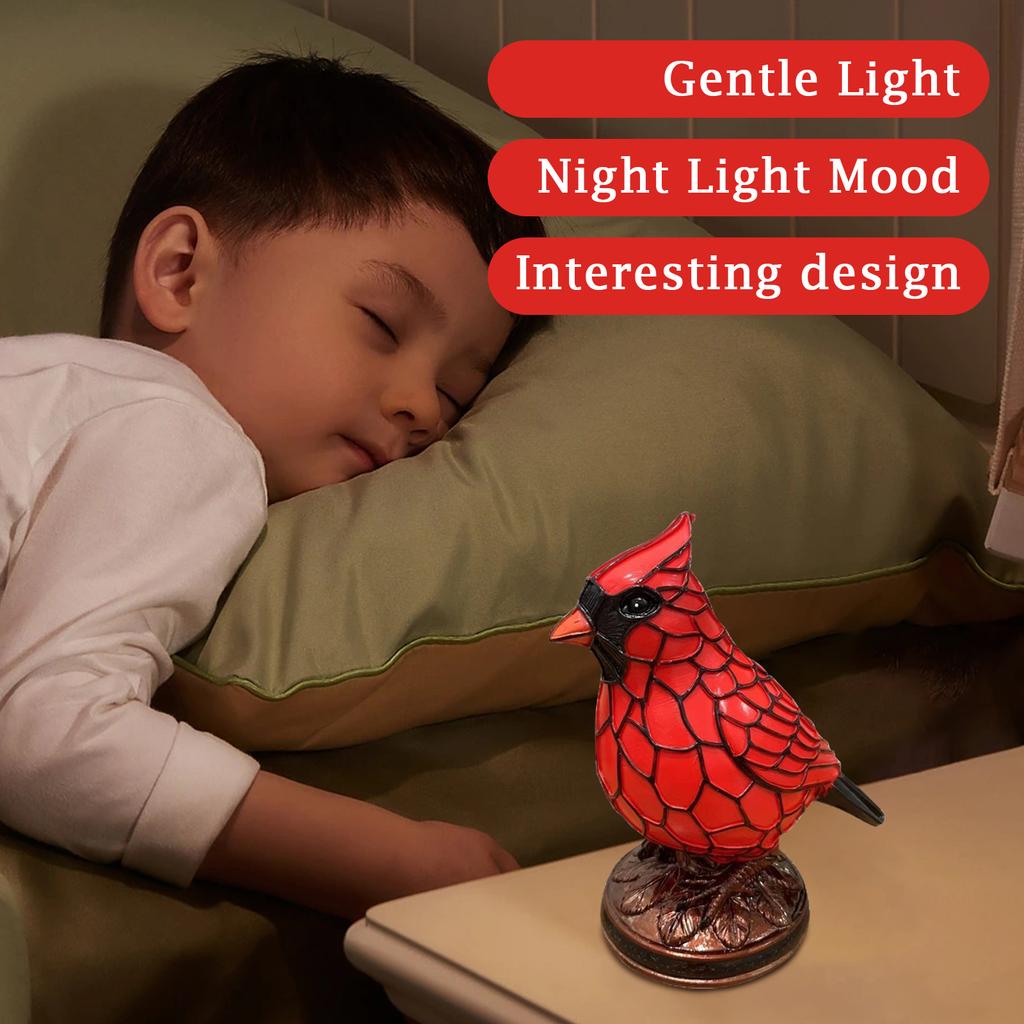 Decorative Red Bird Animal Table Lamp Resin Decorative Ornaments
