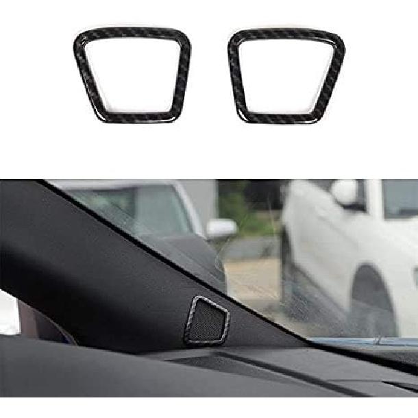 Nicebee ABS Carbon Fiber Grain Exterior/Interior Accessories Decoration Trim Cover for 2017-2020 Ford Raptor F150 LTD (2pcs/Set A Pillar Speaker