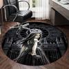 Dark Printed Round Rug Carpet Chair Rug Area Rug Entryway Doormats,for Office Chair Living Room Bedroom Kitchen Room.
