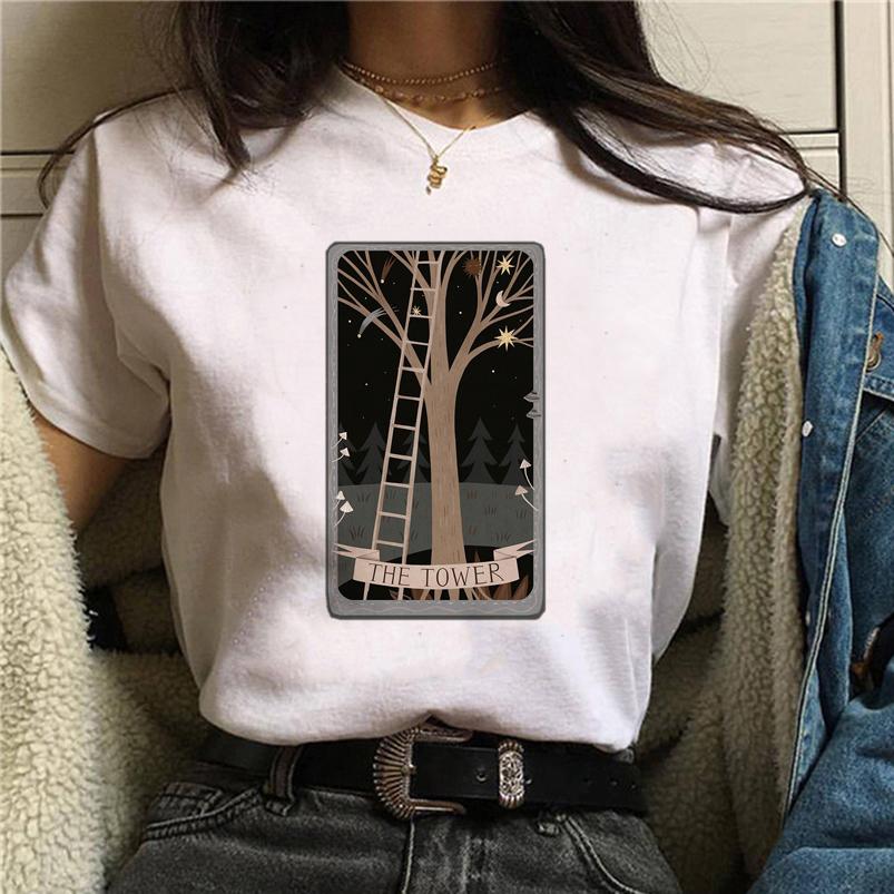 Summer Tshirt Female Tee Skull Cat Print Women Tshirt Punk Dark Grunge Streetwear Ladies Gothic Top Tshirts Harajuku Clothes Y2K