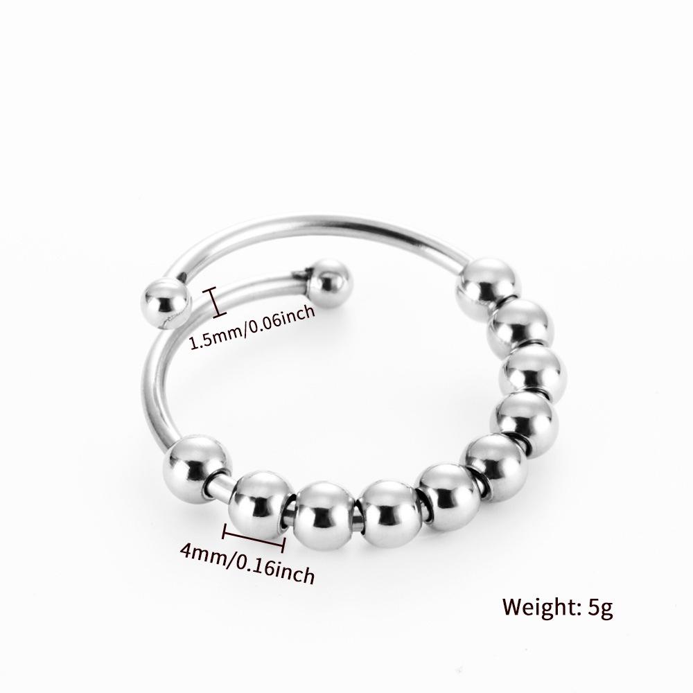 Rotating Decompression Beads Mindfulness Ring - Titanium Steel Wire-Wrapped for Anxiety Relief
