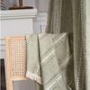 2026High Quality Finished Curtains, Striped Embroidery, Green Solid Color Contrast, Kitchen Curtains, Rural Style, Semi Shaded Bay Windows