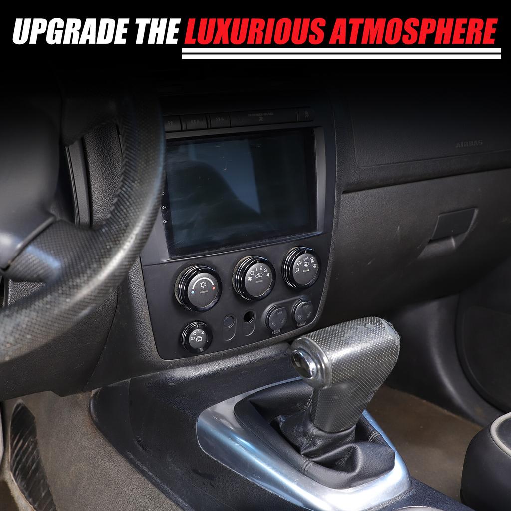 Black Alloy Center Console AC Switch Knob Cover Trim Ring For Hummer H3 2005-09