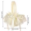 Flower Girl Basket Wedding Multipurpose Party Decor Bowknot Satin for Anniversary Reception