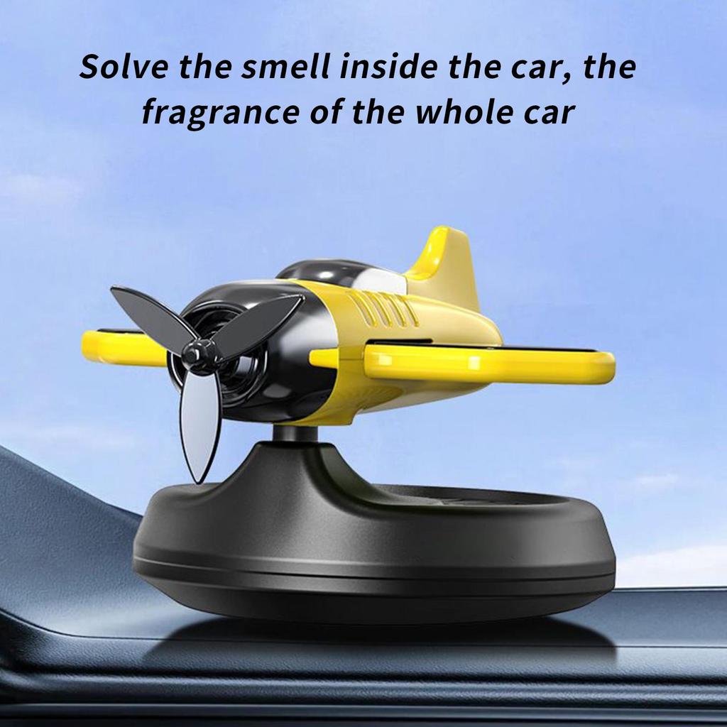 Solar Powered Car Air Freshener, Rotating Aircraft Shape Aromatherapy Diffuser, Long-Lasting Automatic Scent For Car Truck SUV