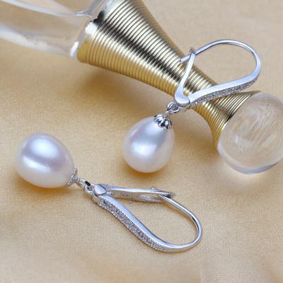 Natural Freshwater Pearl Drop Earrings,Real Pearl Elegant Earrings Gold Plated White Pearl Earrings Fine Jewelry Birthday Gifts